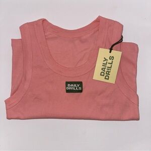 New with tags- Daily Drills Ribbed Tank- Dusty Rose M/L